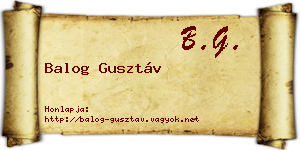 Balog Gusztáv névjegykártya