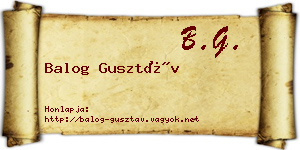 Balog Gusztáv névjegykártya