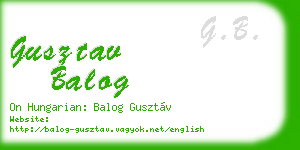 gusztav balog business card