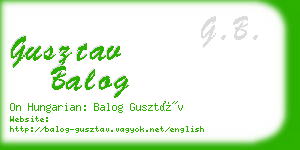 gusztav balog business card